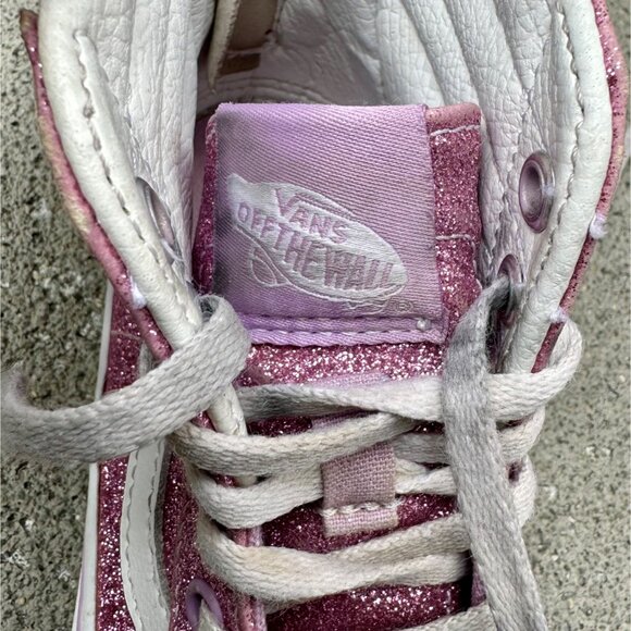 VANS Purple Glitter High-Top Sneakers Girls 13 Sk8-Hi Boots Toddler Girl VGUC - Picture 4 of 13